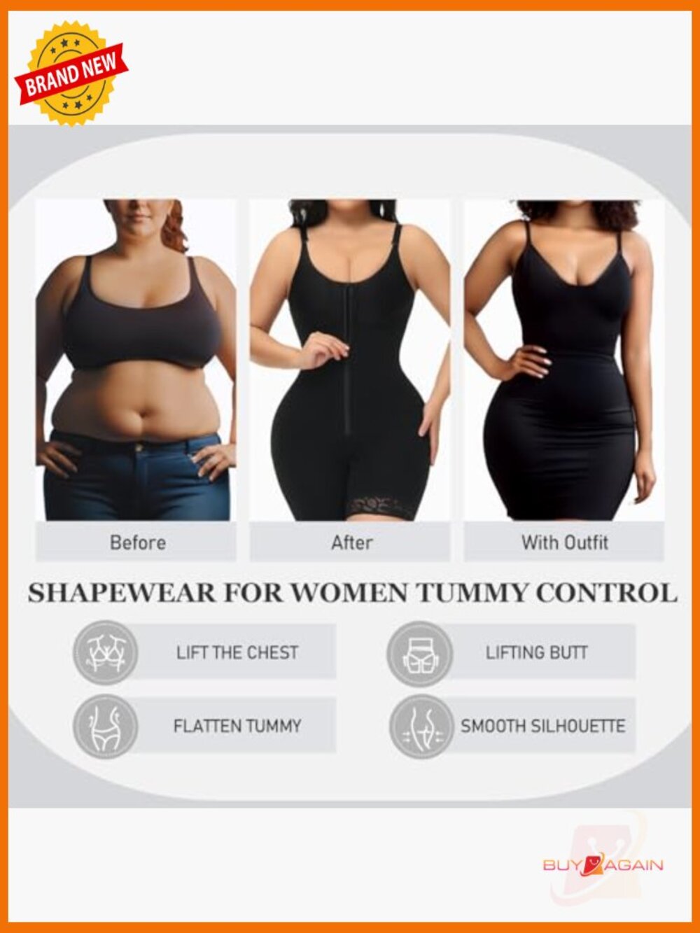 Faja Tummy Control Shapewear Bodysuit Butt Lifter Post Surgery Compression 3 - Picture 5 of 7